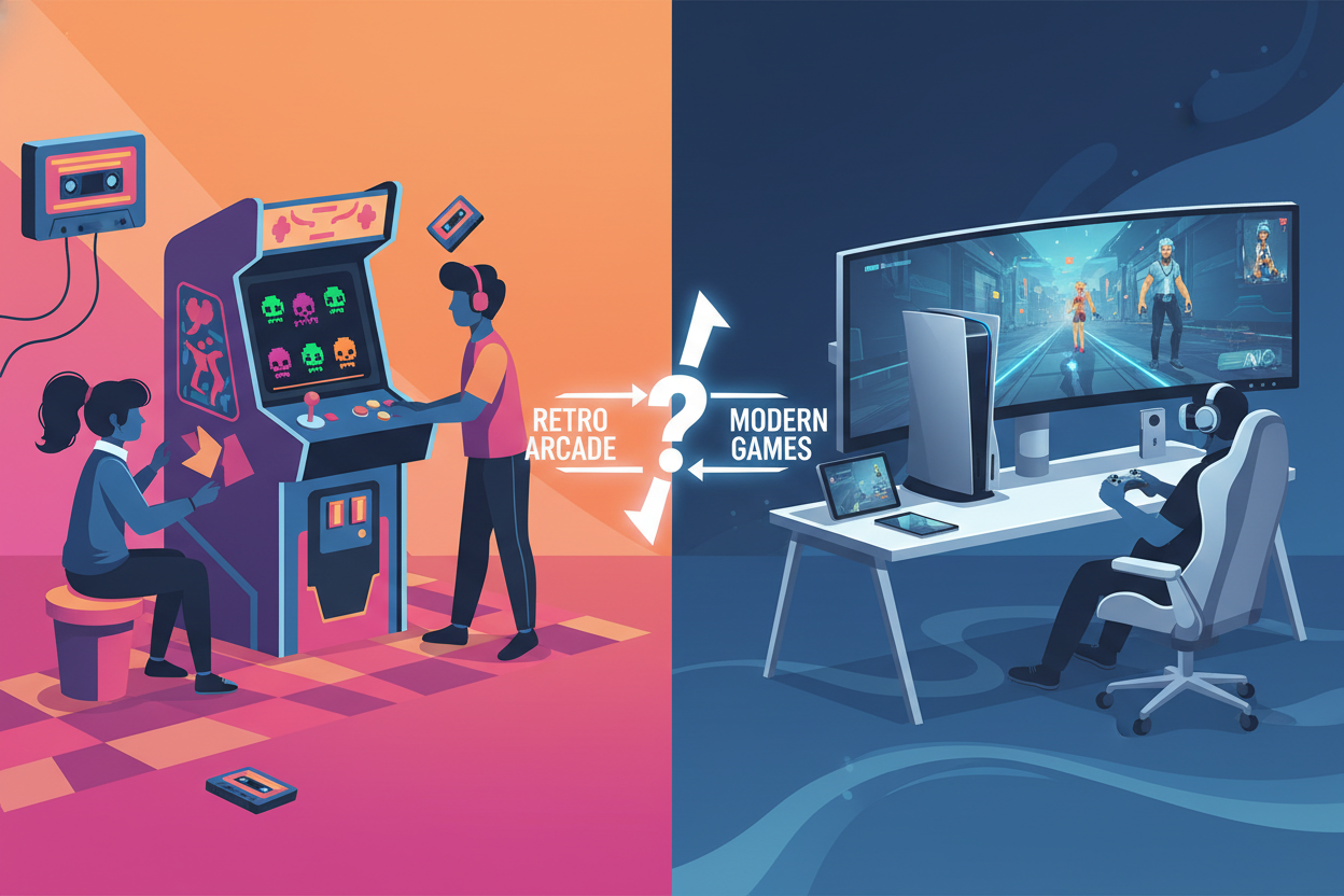 Retro arcades versus moderne games welke heeft de voorkeur van gamers